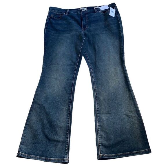 Jessica Simpson NWT Midrise Bootcut Jeans Ventura Blue Medium Wash 16W 18W XL - Picture 1 of 8
